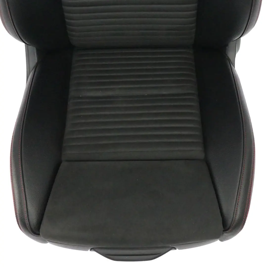 Mercedes W176 Front Seat Sport Right O/S Heated Fabric Leather Black Red Threads