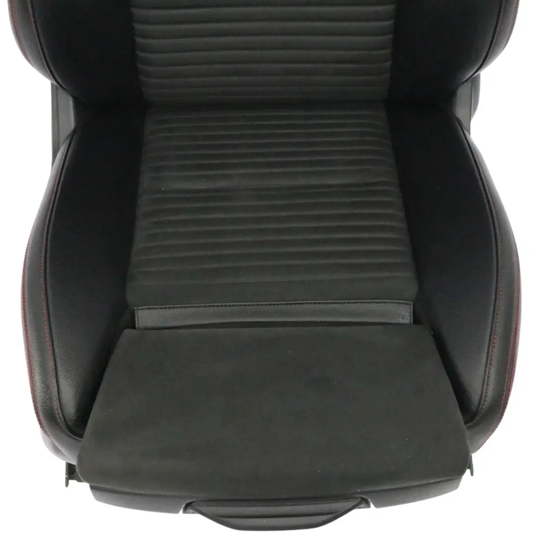 Mercedes W176 Front Seat Sport Right O/S Heated Fabric Leather Black Red Threads