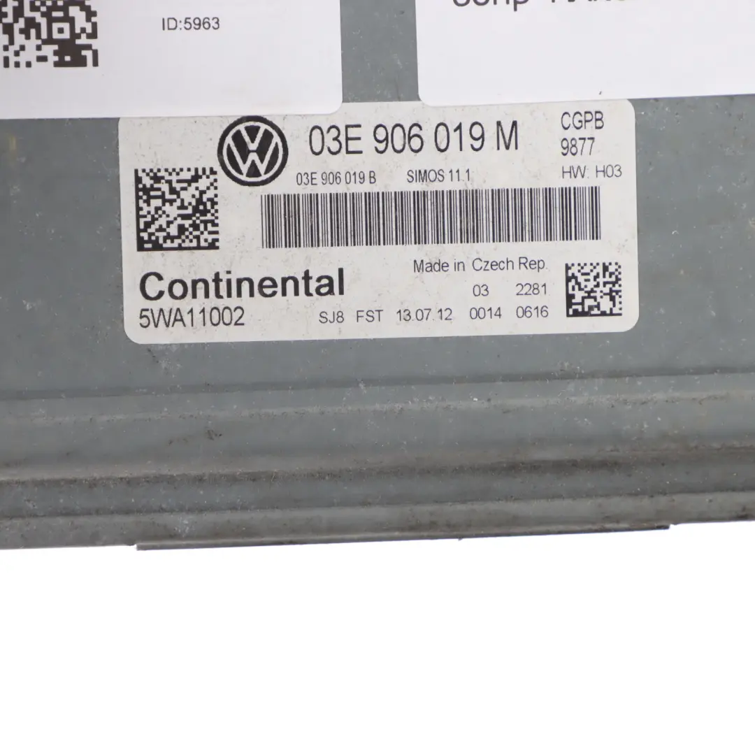 Volkswagen Polo 6R 1.2 Petrol CGPB 60HP Engine Control ECU Manual 03E906019M