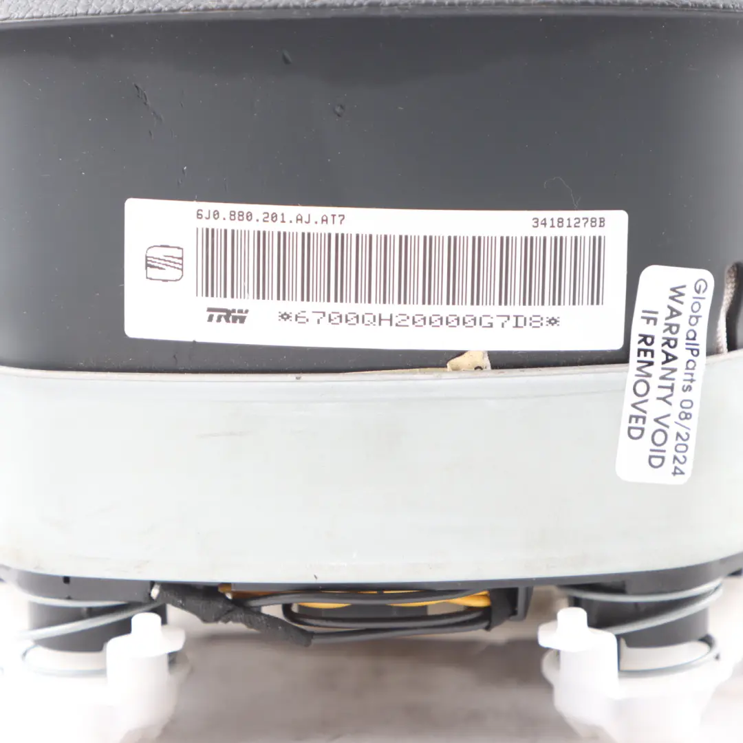 Seat Ibiza 6J Steering Wheel Air Module Driver's Side Black 6J0880201AJ