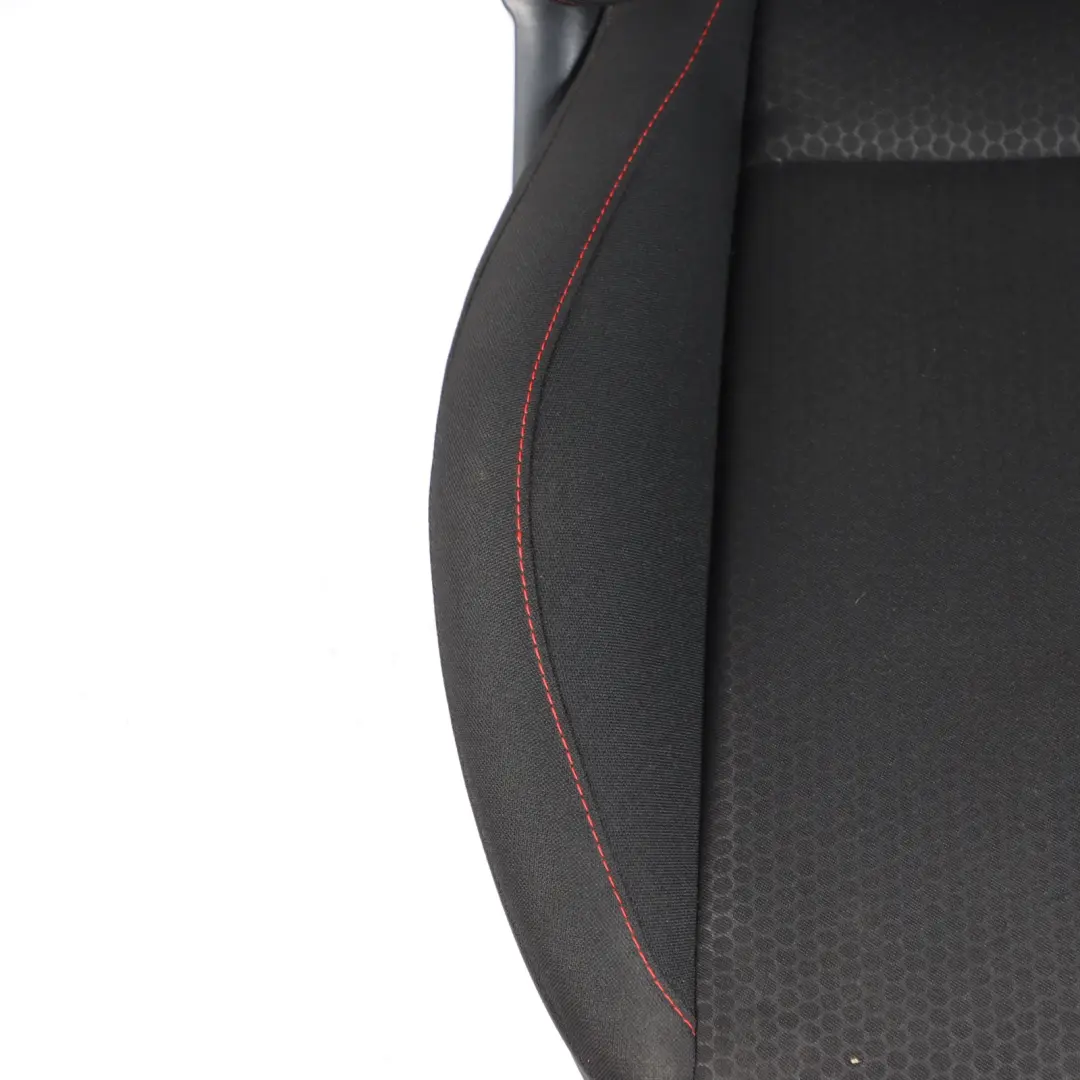 Seat Ibiza 6J Front Left N/S Cloth Fabric Black Red Thread Interior