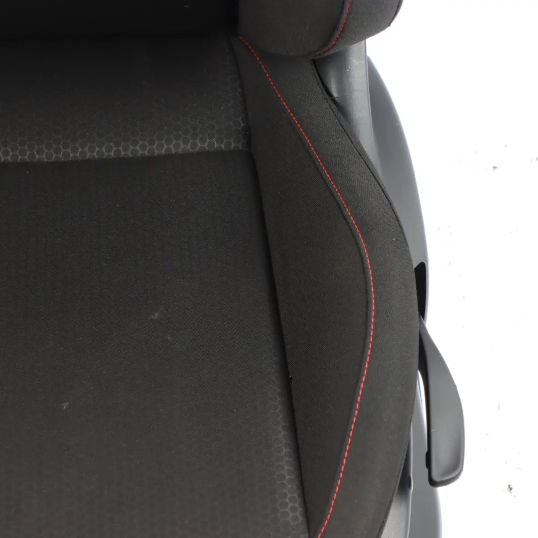 Seat Ibiza 6J Front Left N/S Cloth Fabric Black Red Thread Interior