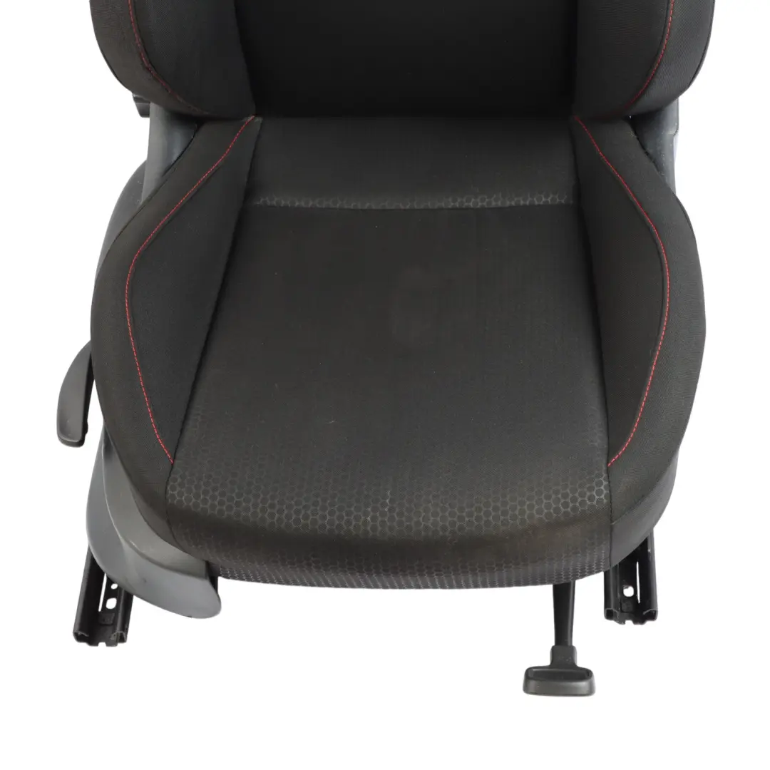 Seat Ibiza 6J Front Right O/S Cloth Fabric Black Red Thread Interior
