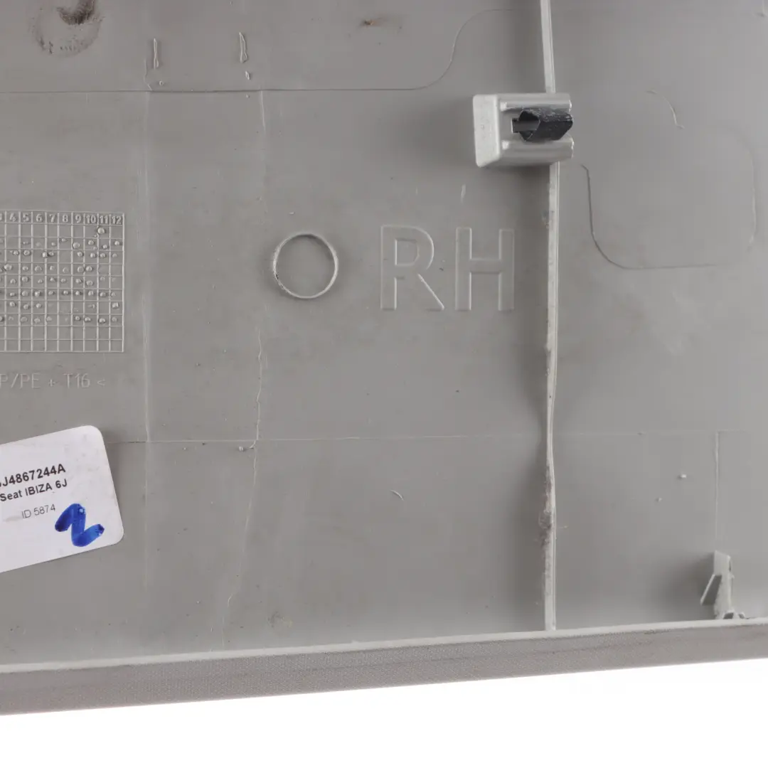 Seat Ibiza Mk4 6J Interior Pillar B Cover Trim Panel Right O/S Grey 6J4867243C