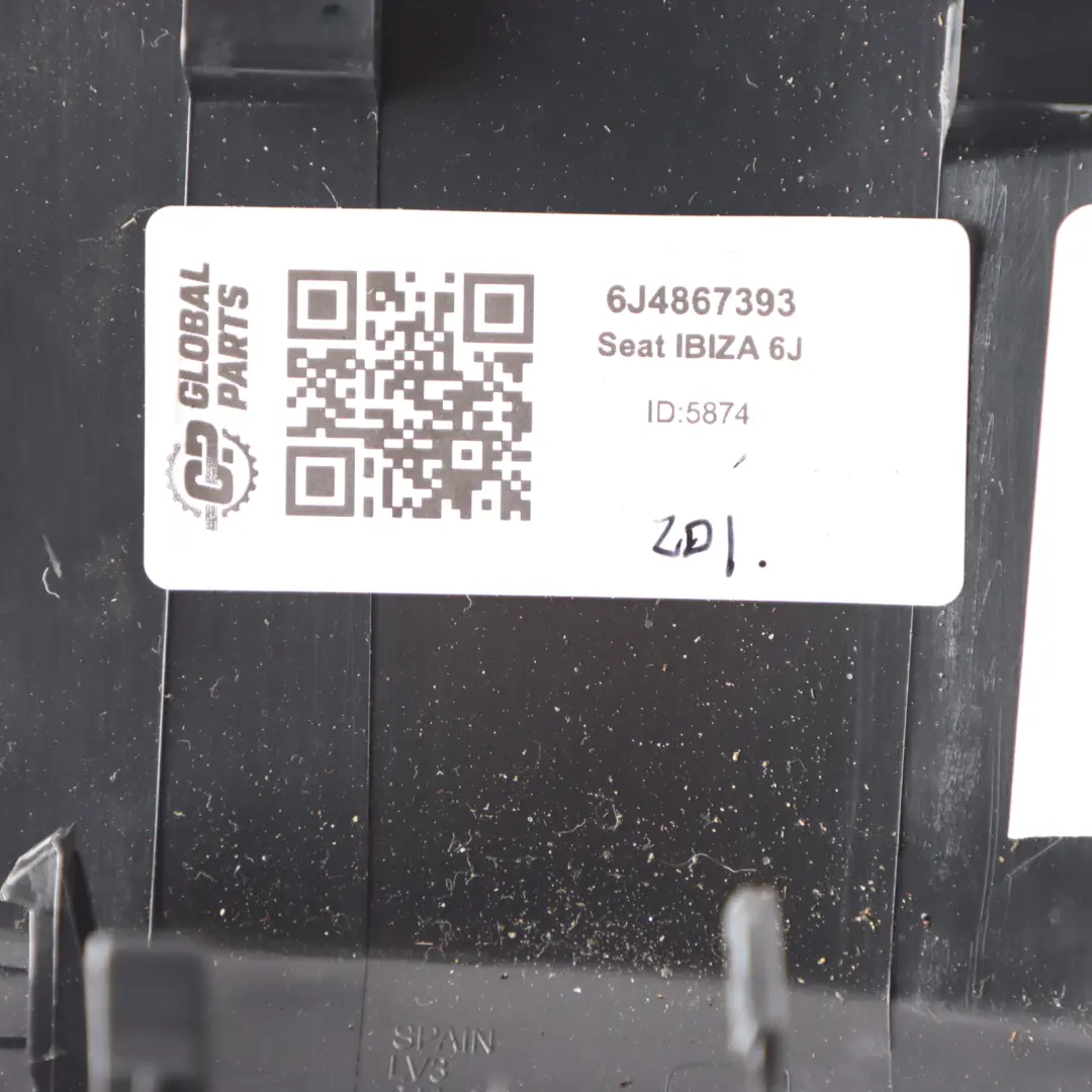 Seat Ibiza 6J Tapa manija tarjeta puerta Moldura interior trasera 6J4867393