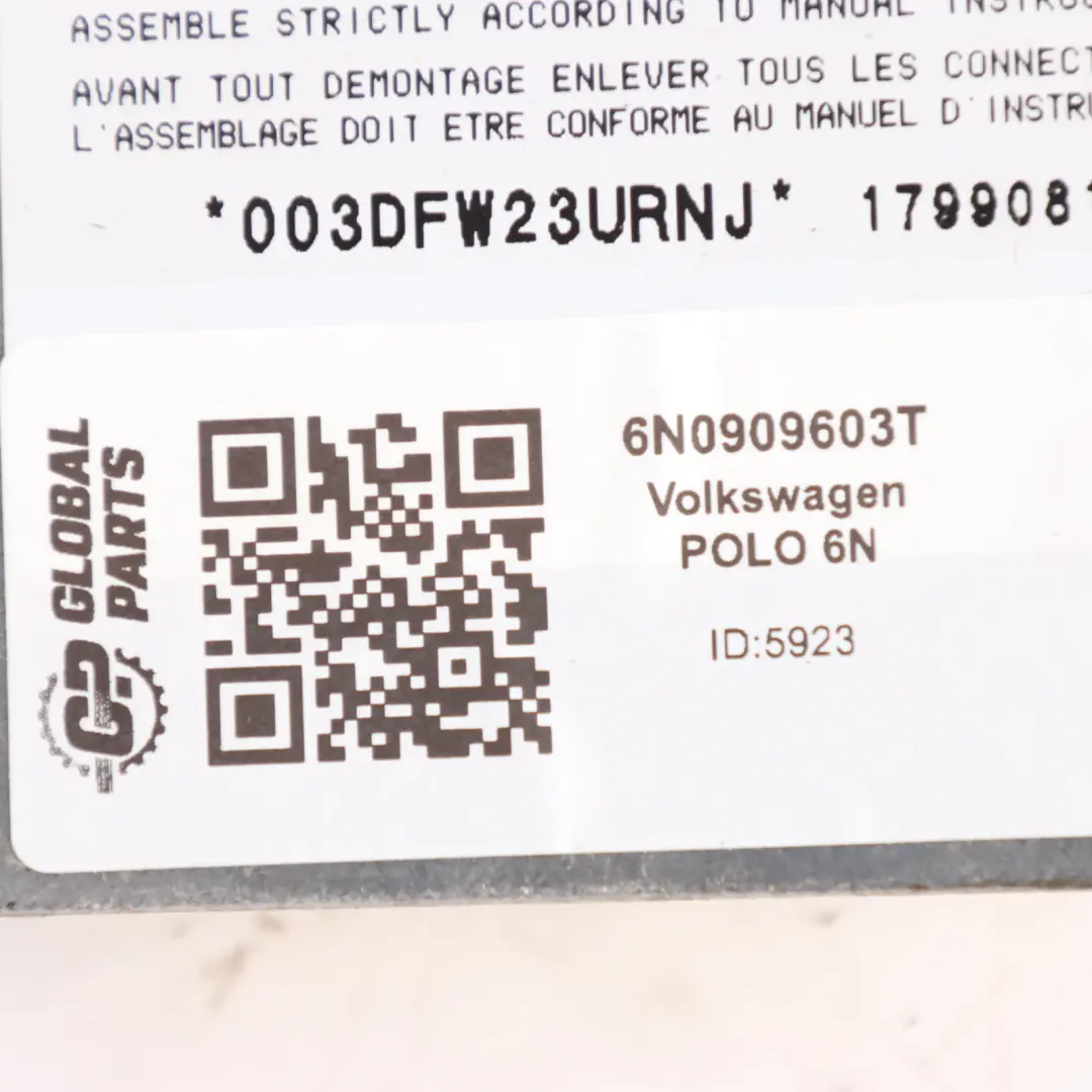 VW Volkswagen Polo 6N Air Safety Bag Control Unit Module 1J0909603