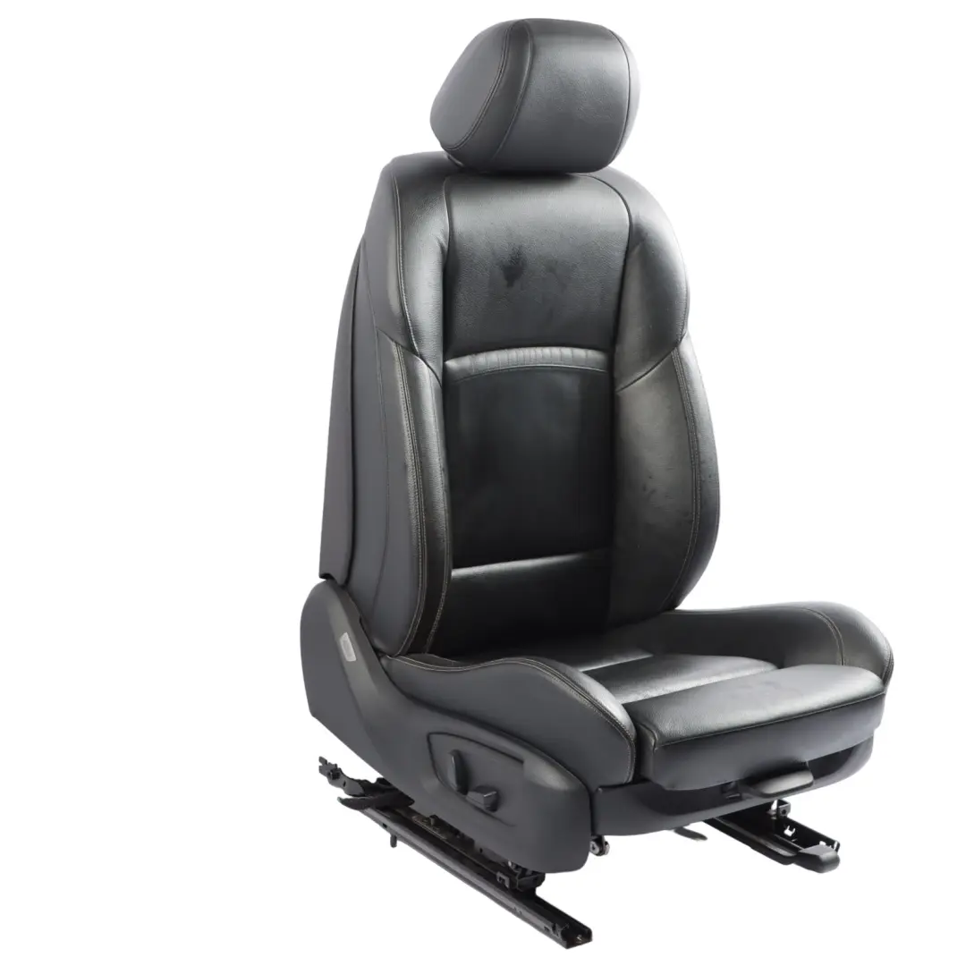 BMW F10 F11 LCI M-Sport Heated Front Right O/S Seat Leather Black Exclusive Seam