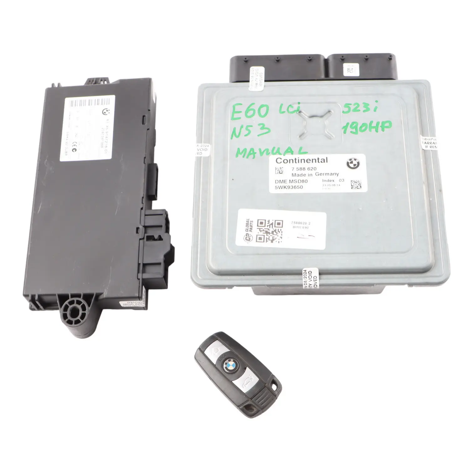 BMW E60 LCI 523i N53 Petrol Engine ECU Kit DME 7588620 CAS3 + Keys Automatic