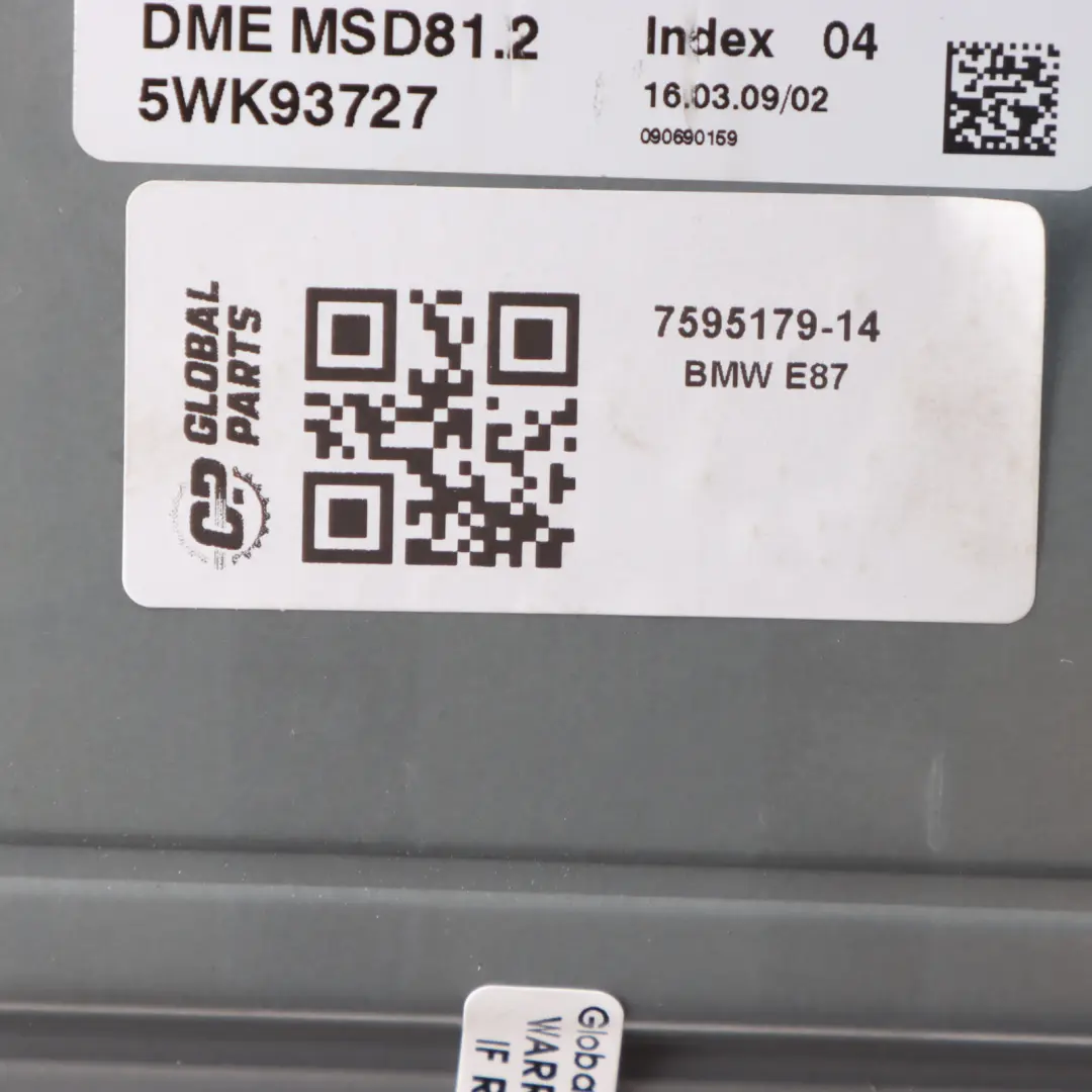 BMW E81 E87 LCI 116i E90 E91 316i N43 122HP Engine ECU DME 7595179 Automatic