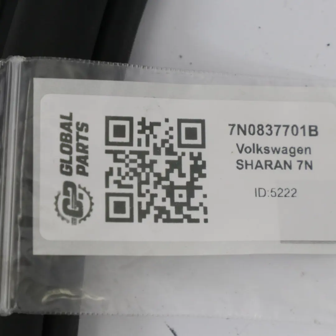 VW Sharan 7N Sello de la puerta delantera izquierda Junta de goma 7N0837701B