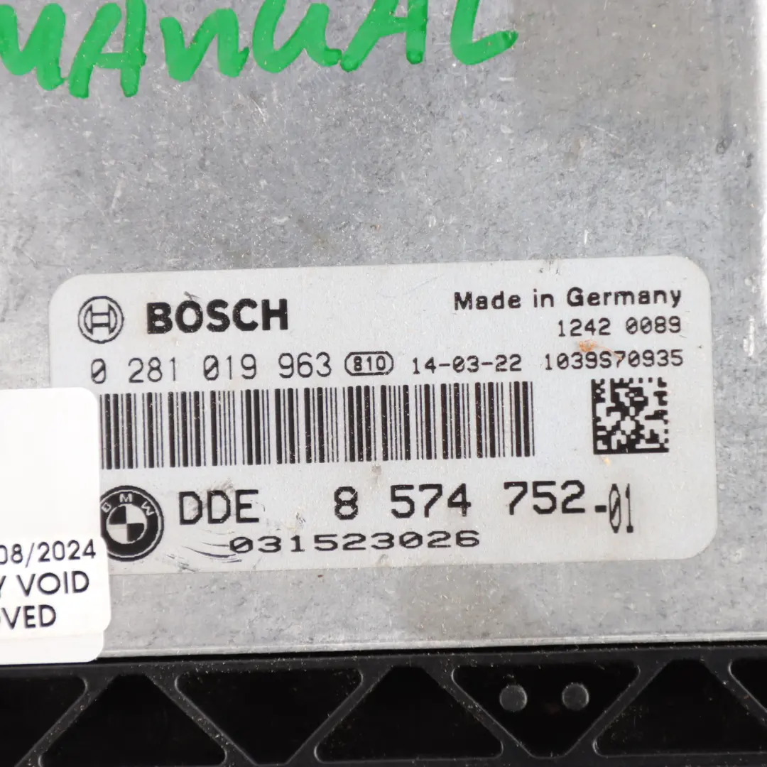 BMW F25 20dX B47 190HP Engine Control Unit Module ECU DDE 8574752 Automatic 