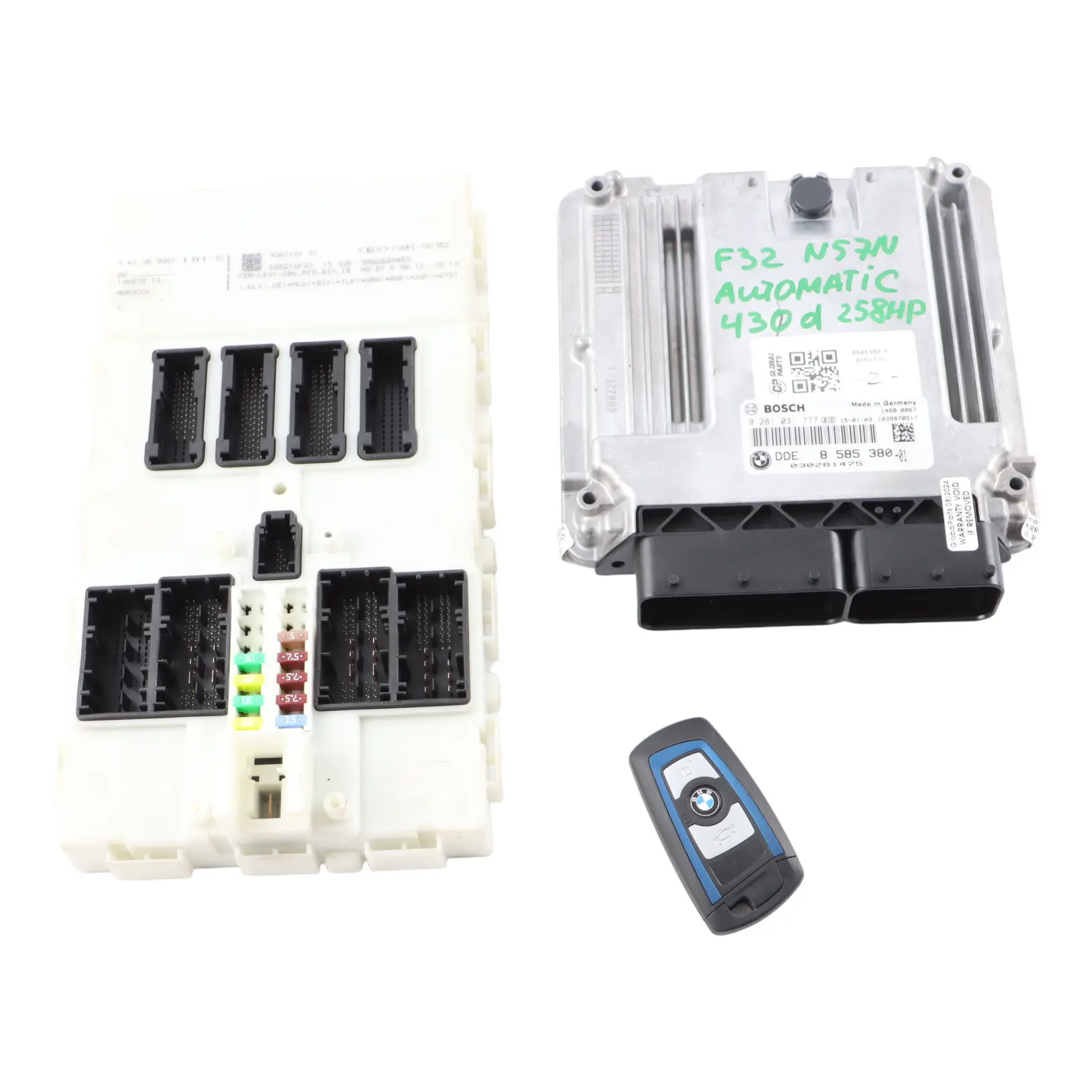 BMW F30 330d F32 430d N57N 258HP Unidad de Control ECU Kit DDE 8585380 FEM Clave