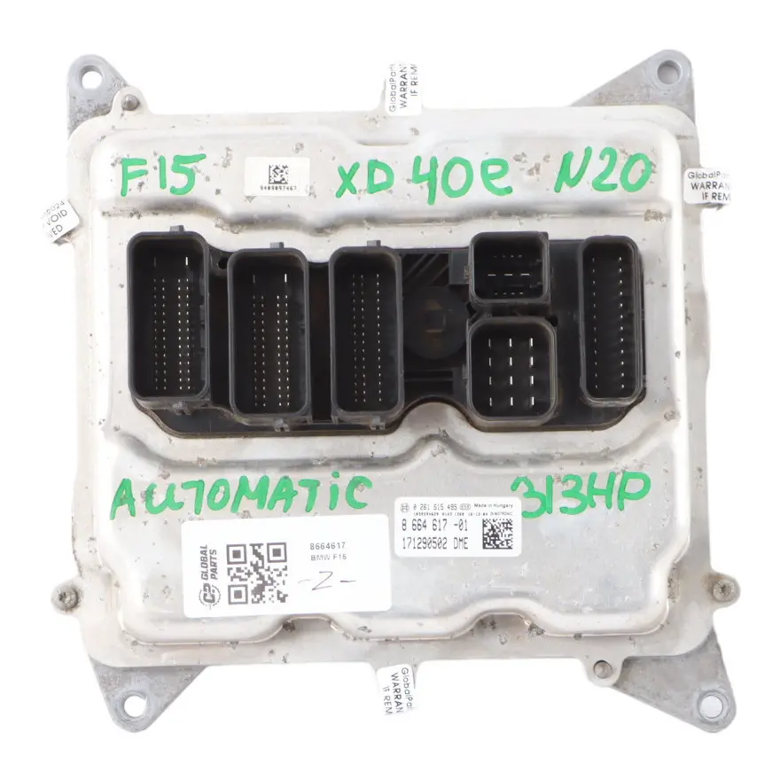 BMW X5 F15 40eX N20 313HP Engine Control Unit ECU Unit DME 8664617 Automatic