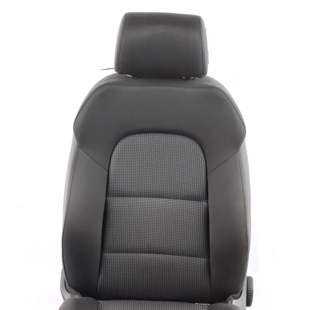 Audi A3 8P Front Seat Left N/S Interior Seat Cloth Fabric Black Silver