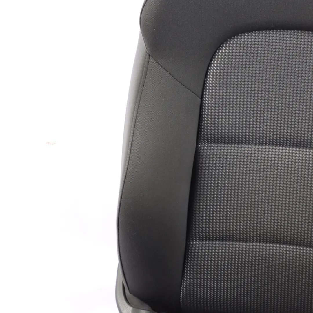 Audi A3 8P Front Seat Left N/S Interior Seat Cloth Fabric Black Silver