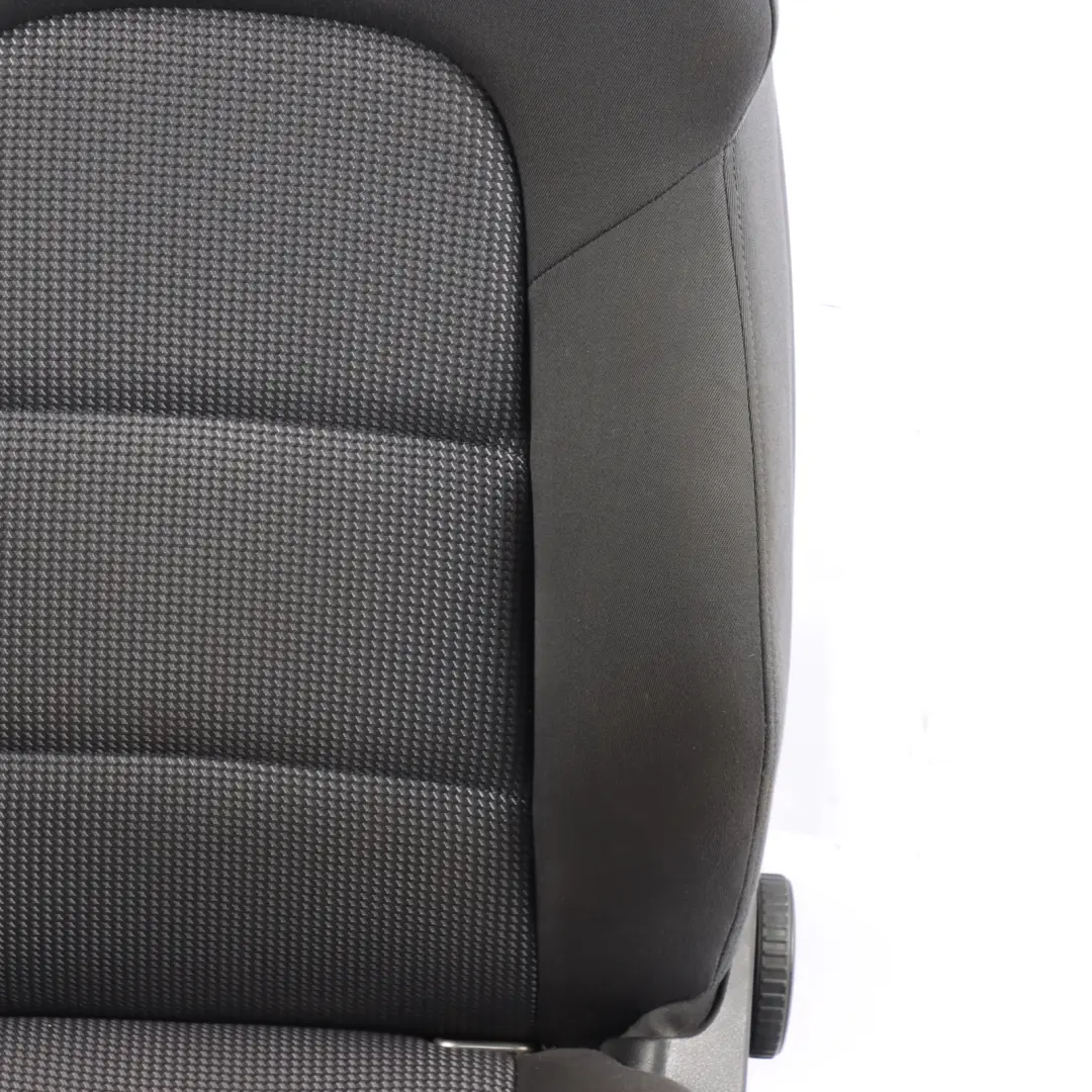 Audi A3 8P Front Seat Left N/S Interior Seat Cloth Fabric Black Silver