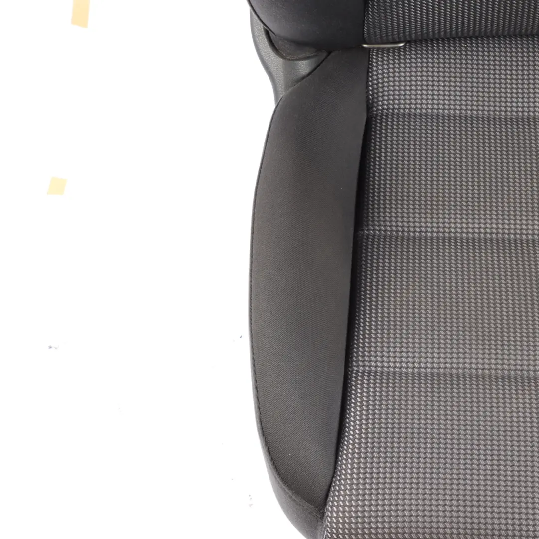 Audi A3 8P Front Seat Left N/S Interior Seat Cloth Fabric Black Silver