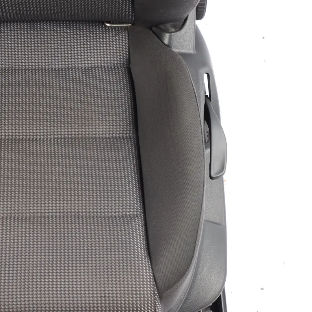 Audi A3 8P Front Seat Left N/S Interior Seat Cloth Fabric Black Silver