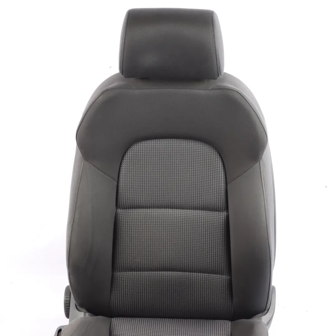 Audi A3 8P Front Seat Right O/S Interior Seat Cloth Fabric Black Silver