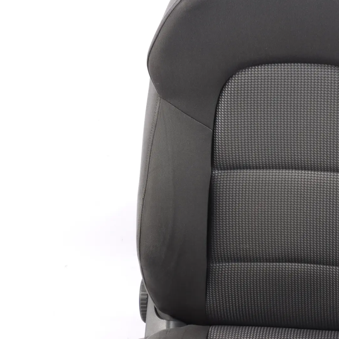 Audi A3 8P Front Seat Right O/S Interior Seat Cloth Fabric Black Silver