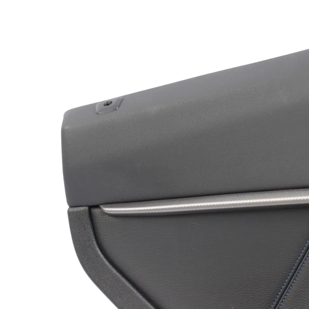 BMW F44 Door Card Rear Left N/S Trim Dakota Black Blue Stitching 9418359