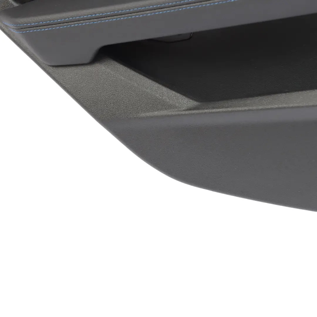 BMW F44 Door Card Rear Left N/S Trim Dakota Black Blue Stitching 9418359