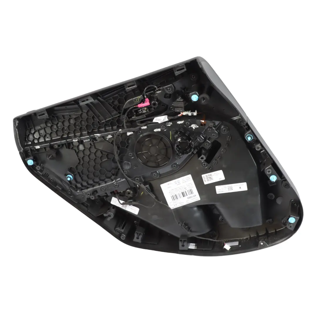 BMW F44 Door Card Rear Right O/S Trim Dakota Black Blue Stitching 9418360