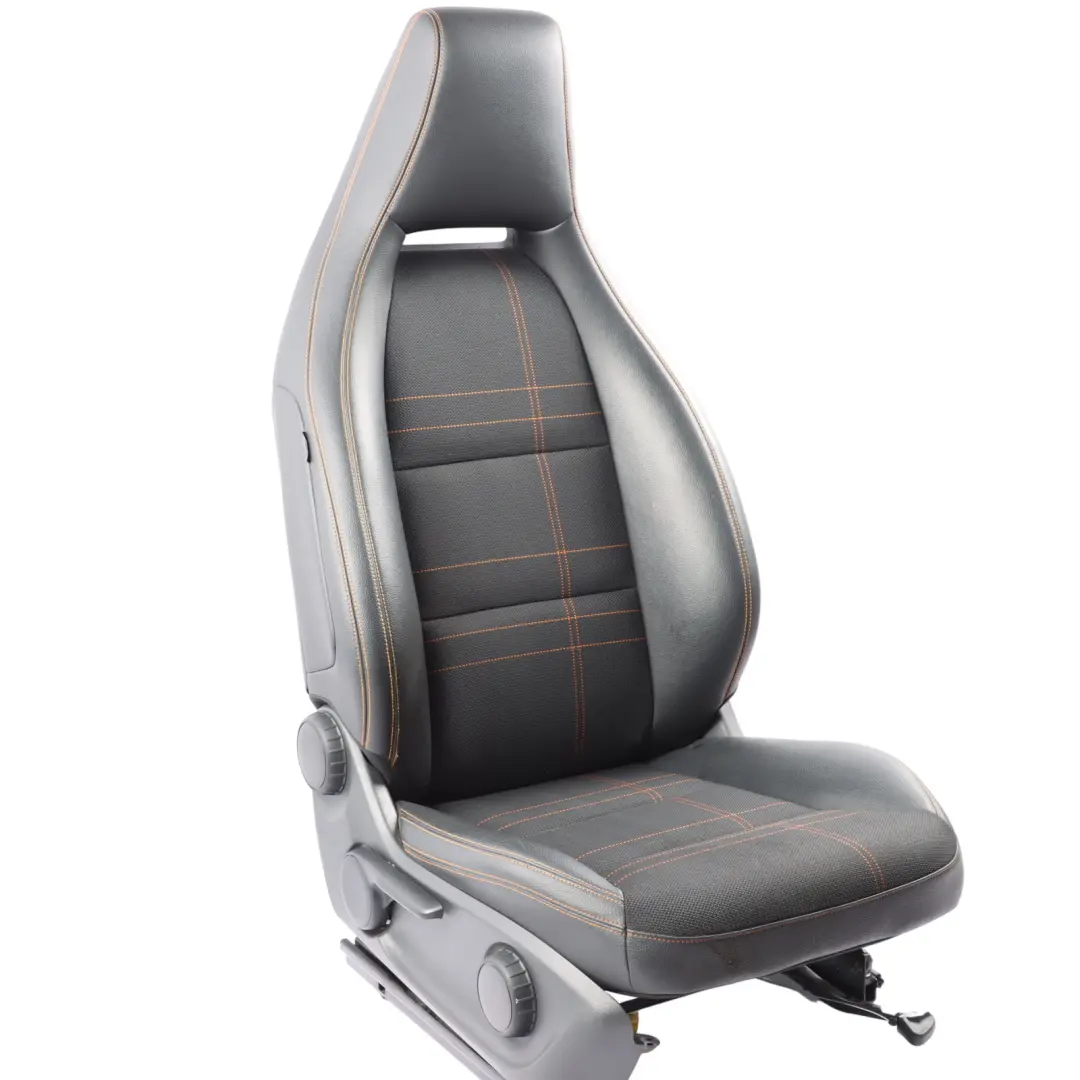 Mercedes W176 Front Seat Sport Right O/S Leather Cloth Black