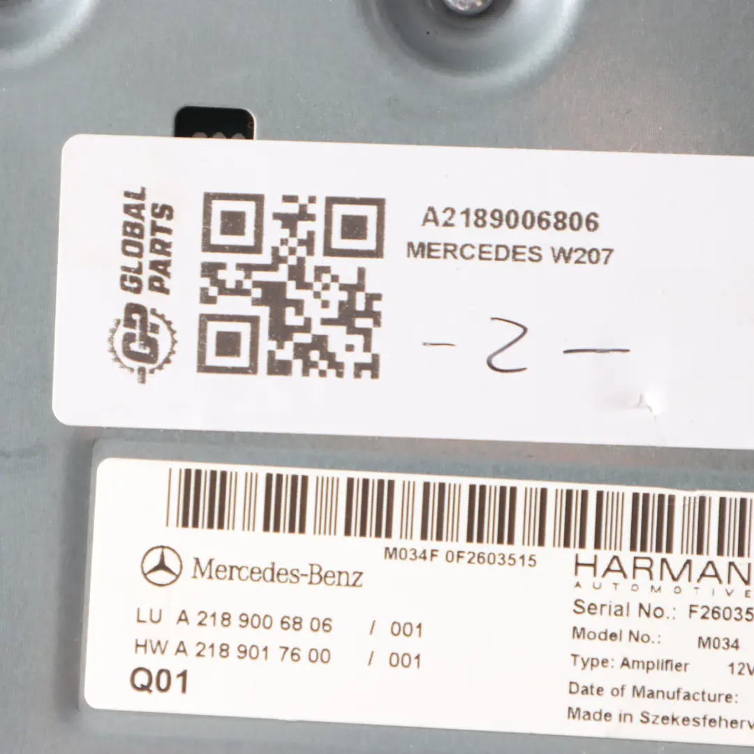 Mercedes W207 Harman Steuergerät Modul Verstärker Premium Sound A2189006806