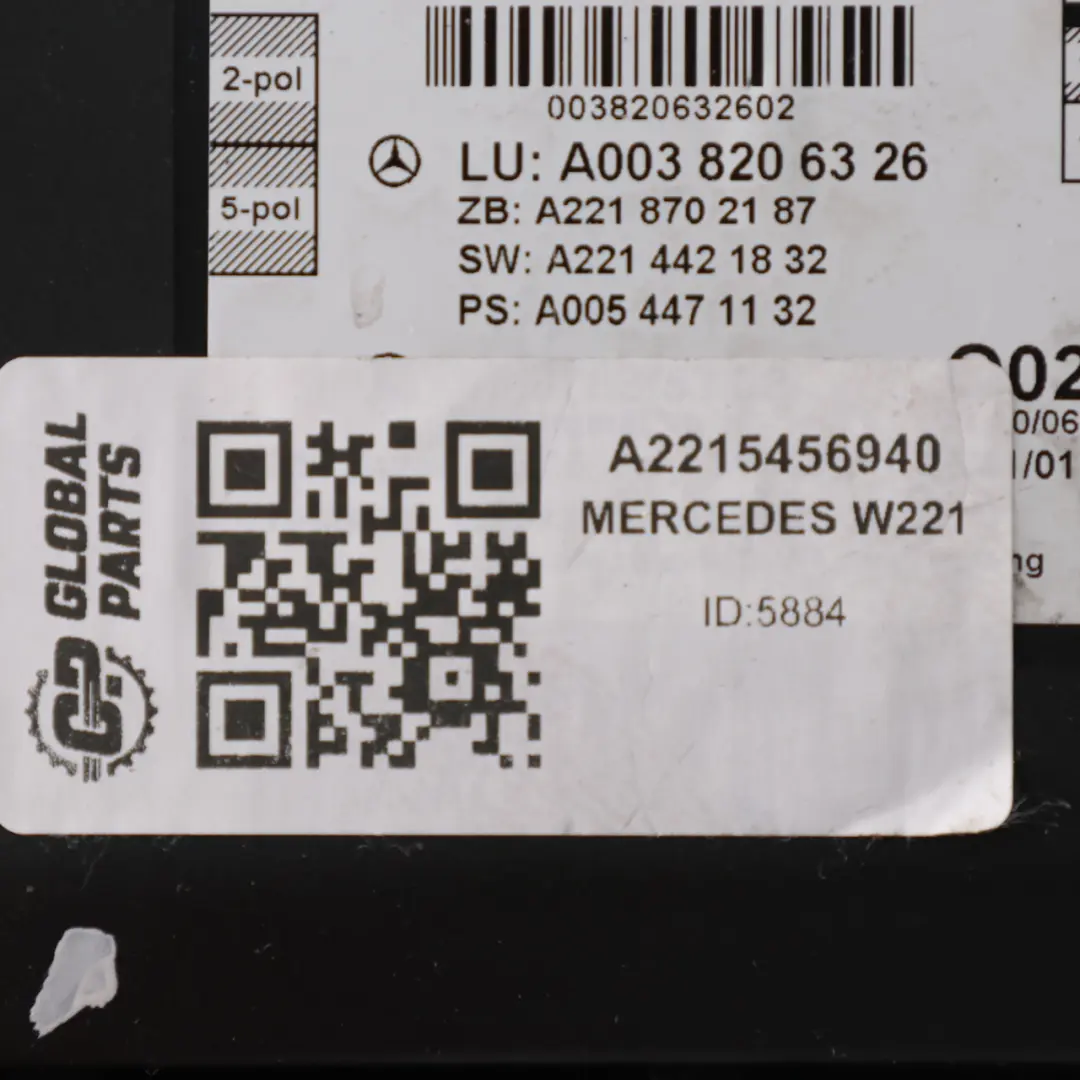 Mercedes W221 Módulo Puerta Unidad Soporte Delantera Izquierda A2215456940