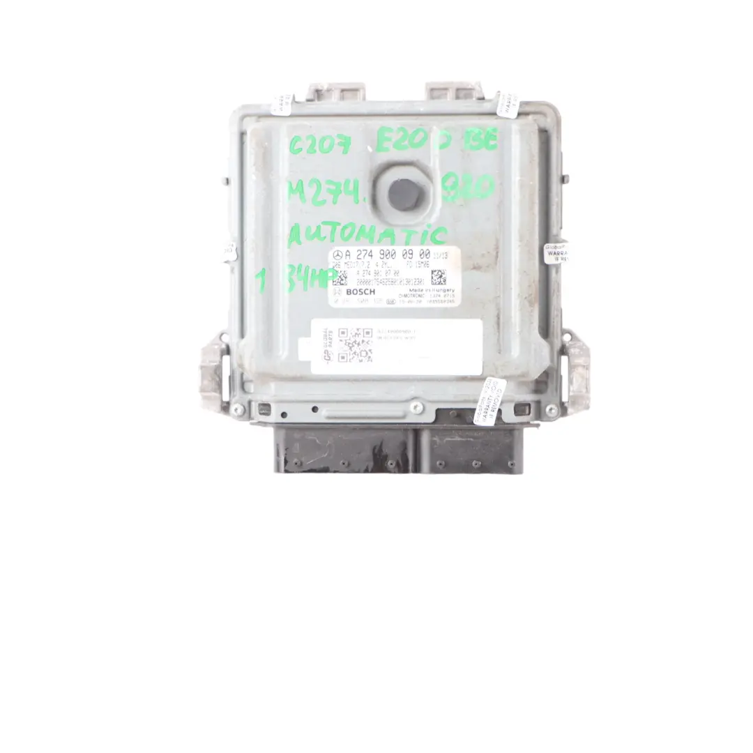 Mercedes W207 E200 BE M274.920 Engine Unit Module ECU Kit A2749000900 Key