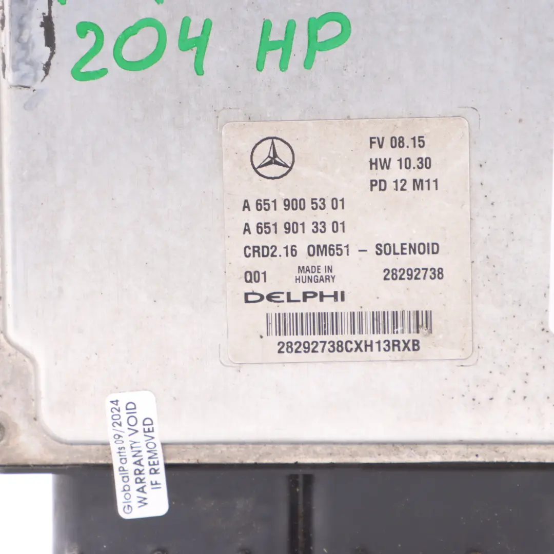 Mercedes W212 E250CDI 204HP OM651.924 Engine ECU Kit Key A6519005301 Automatic