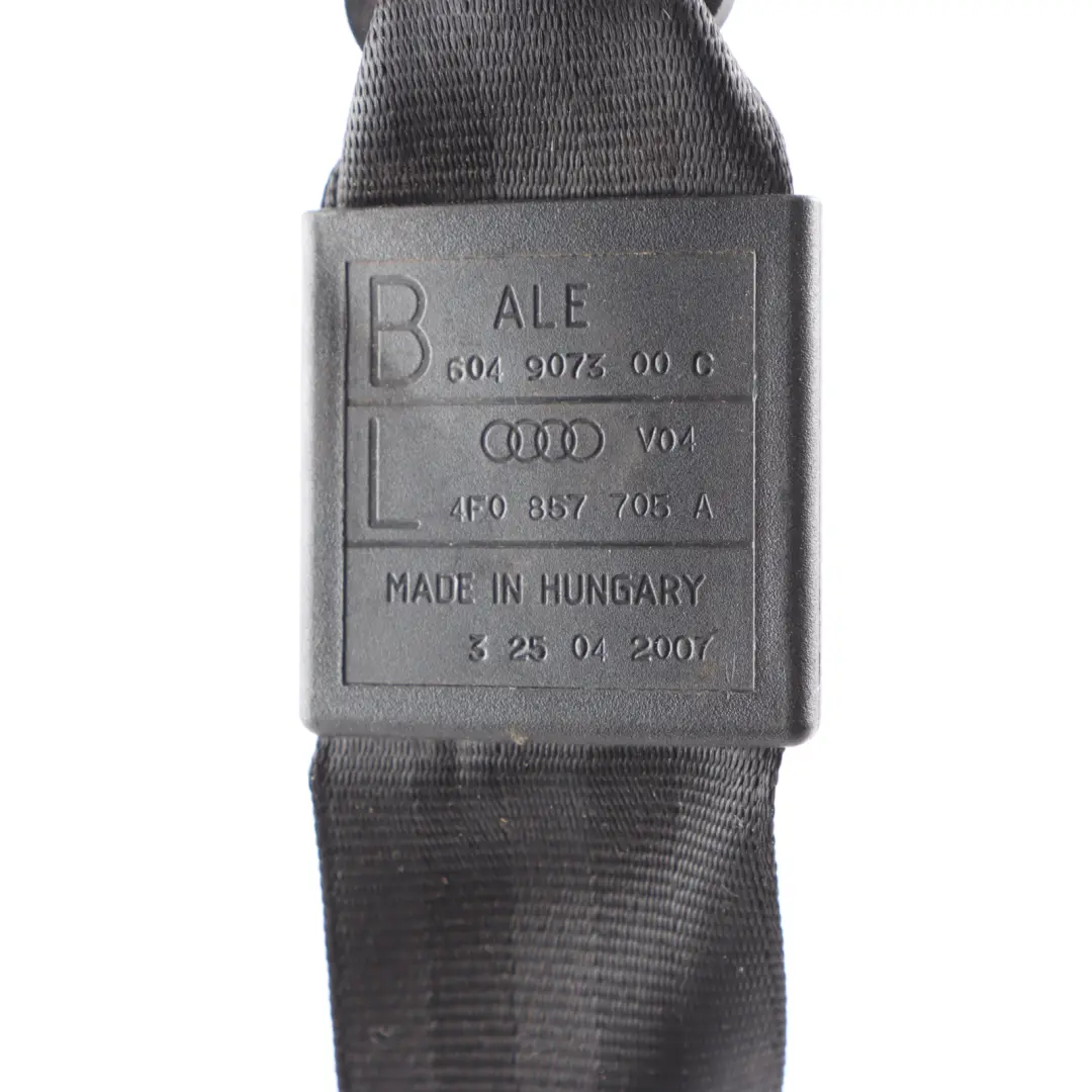 Audi A6 C6 Front Seat Belt Passenger Left N/S Upper Seatbelt Black 4F0857705A
