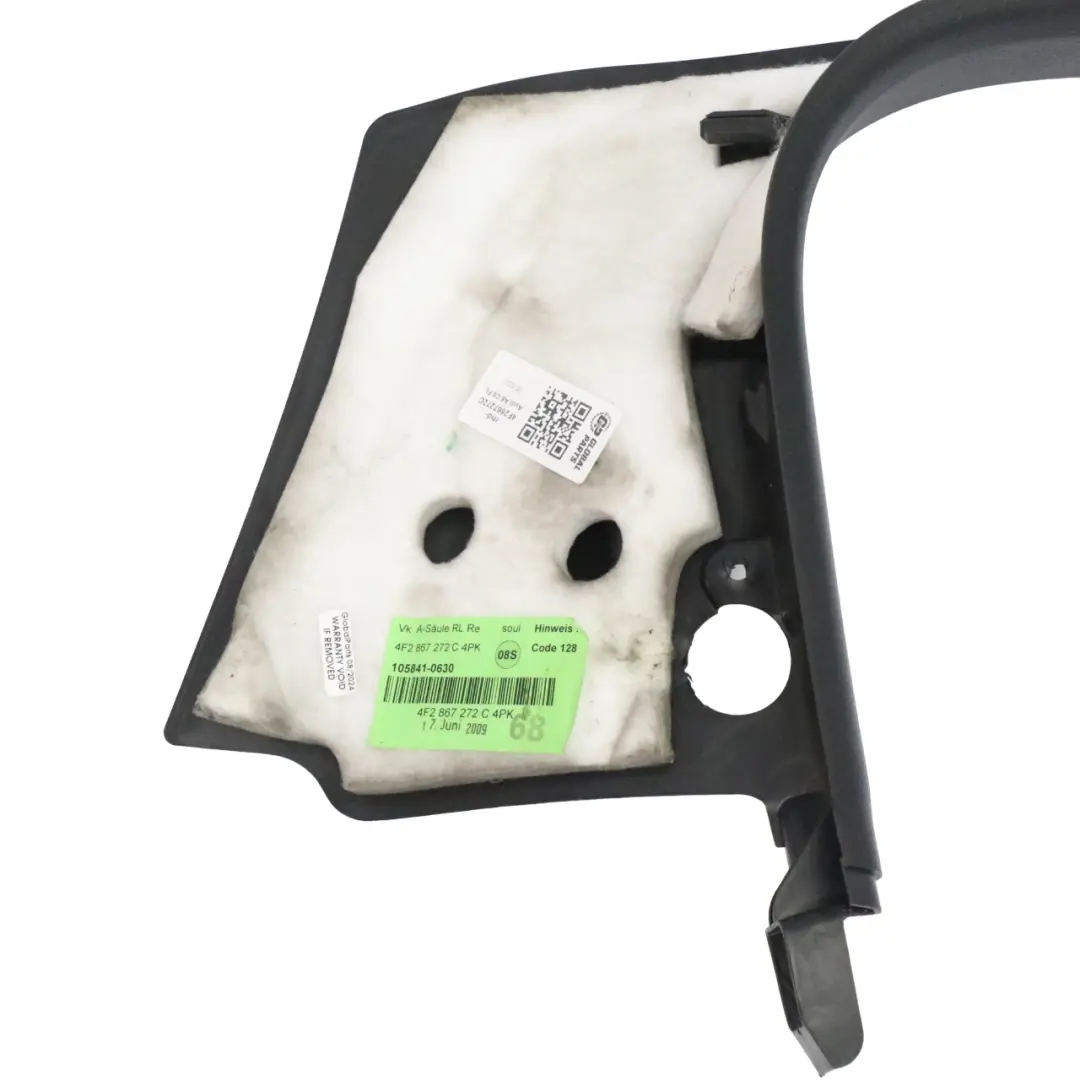 Audi A6 C6 Cover Lateral Trim Panel Leg Room Front Right O/S Black 4F2867272C