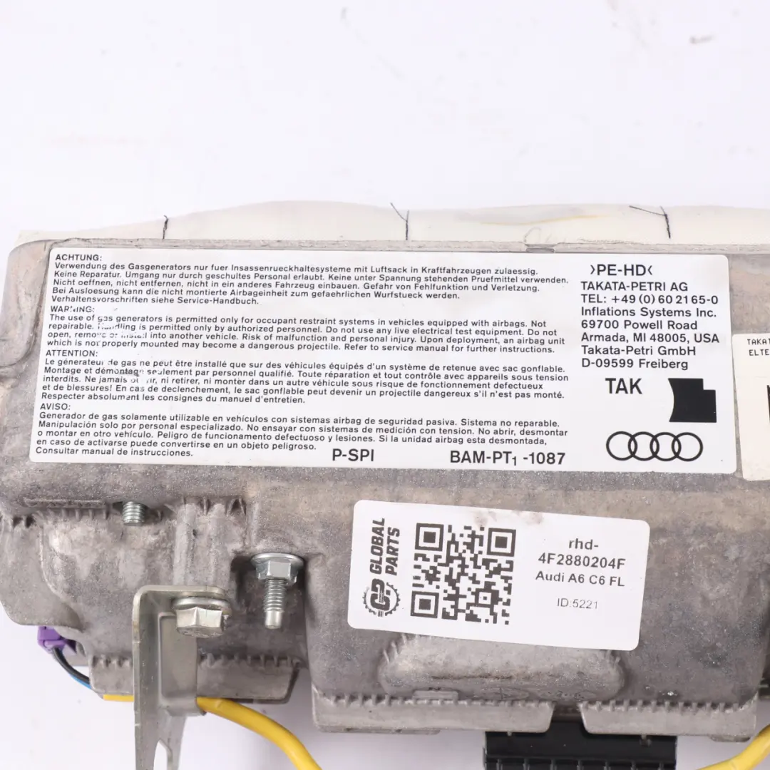 Audi A6 C6 Front Dashboard SRS Air Passenger Side Module Safety Unit 4F2880204F