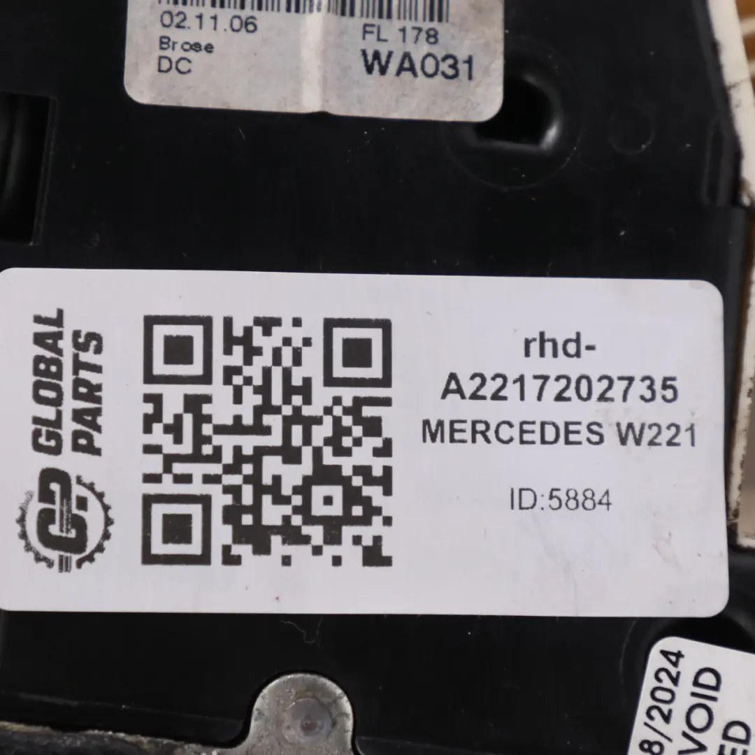 Mercedes W221 Front Door Left N/S Lock System Actuator Mechanism A2217202735