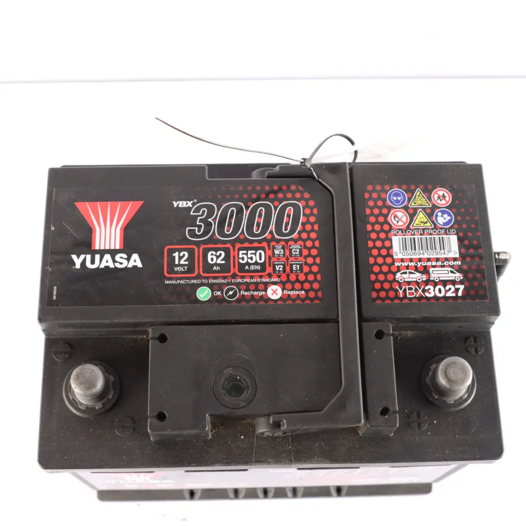 YUASA YBX3000 YBX3027 Car Battery 12V 62Ah 550A 