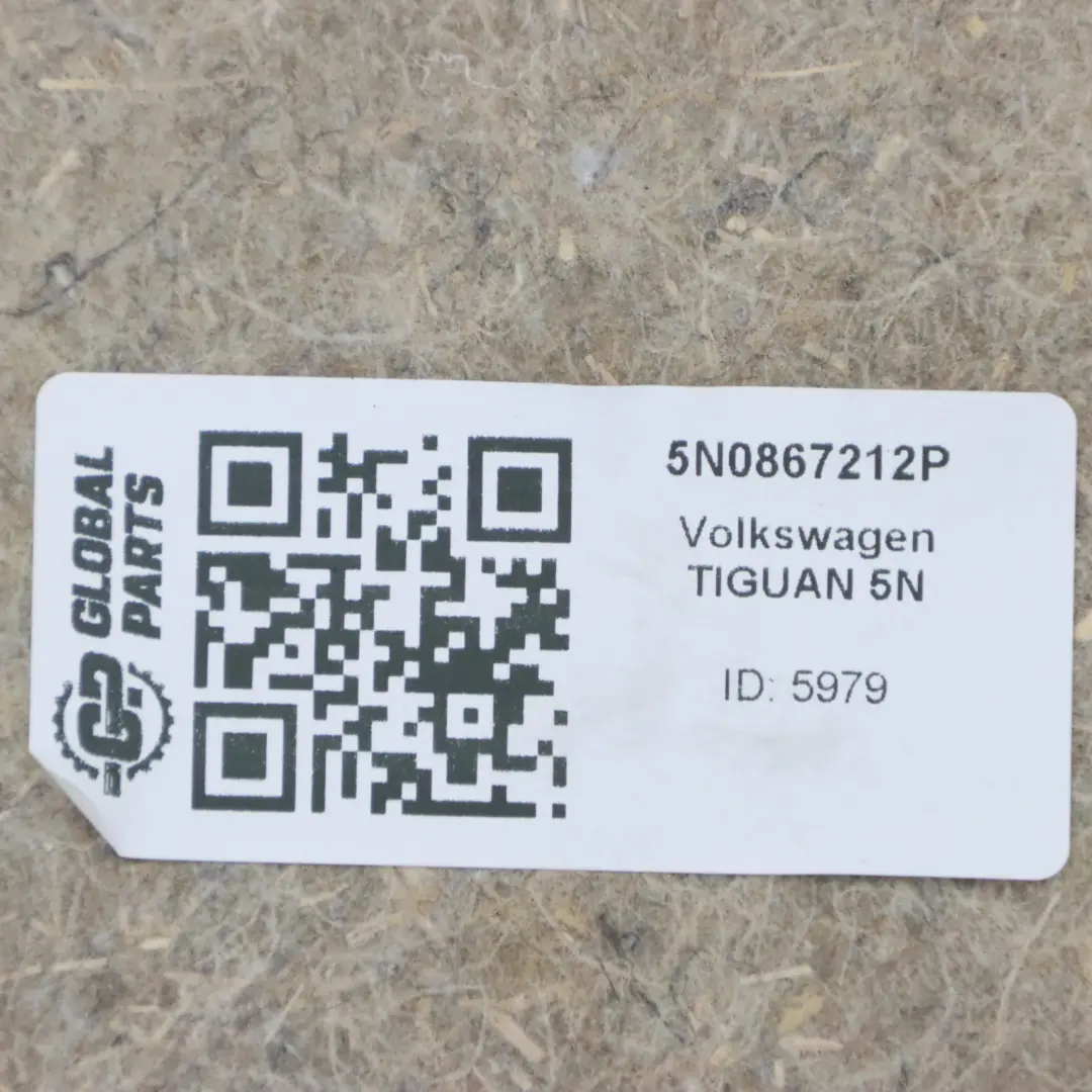 Volkswagen Tiguan 5N Tapa tarjeta puerta trasera derecha Panel cuero de tela