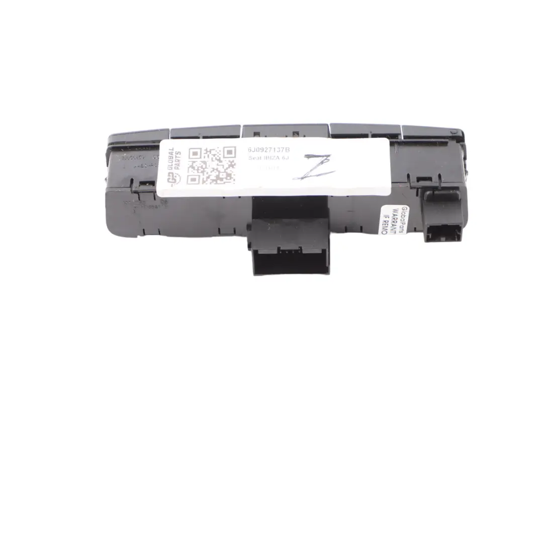 Seat Ibiza 6J Dashboard Hazard Lights Panel Switch Black 6J0927137B