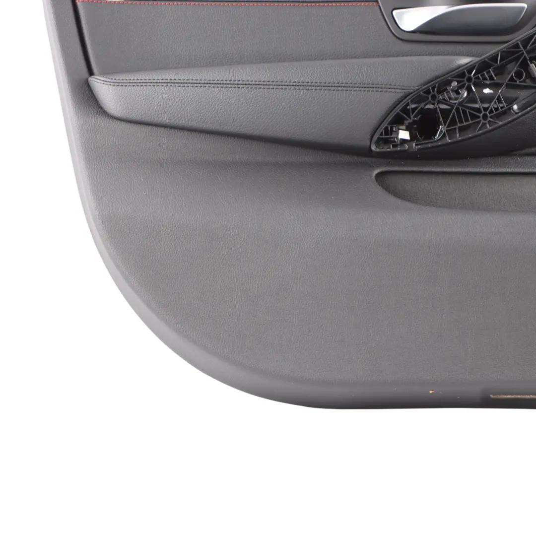 BMW F36 LCI Door Card Front Left N/S Lining Trim Panel Leather Black Red