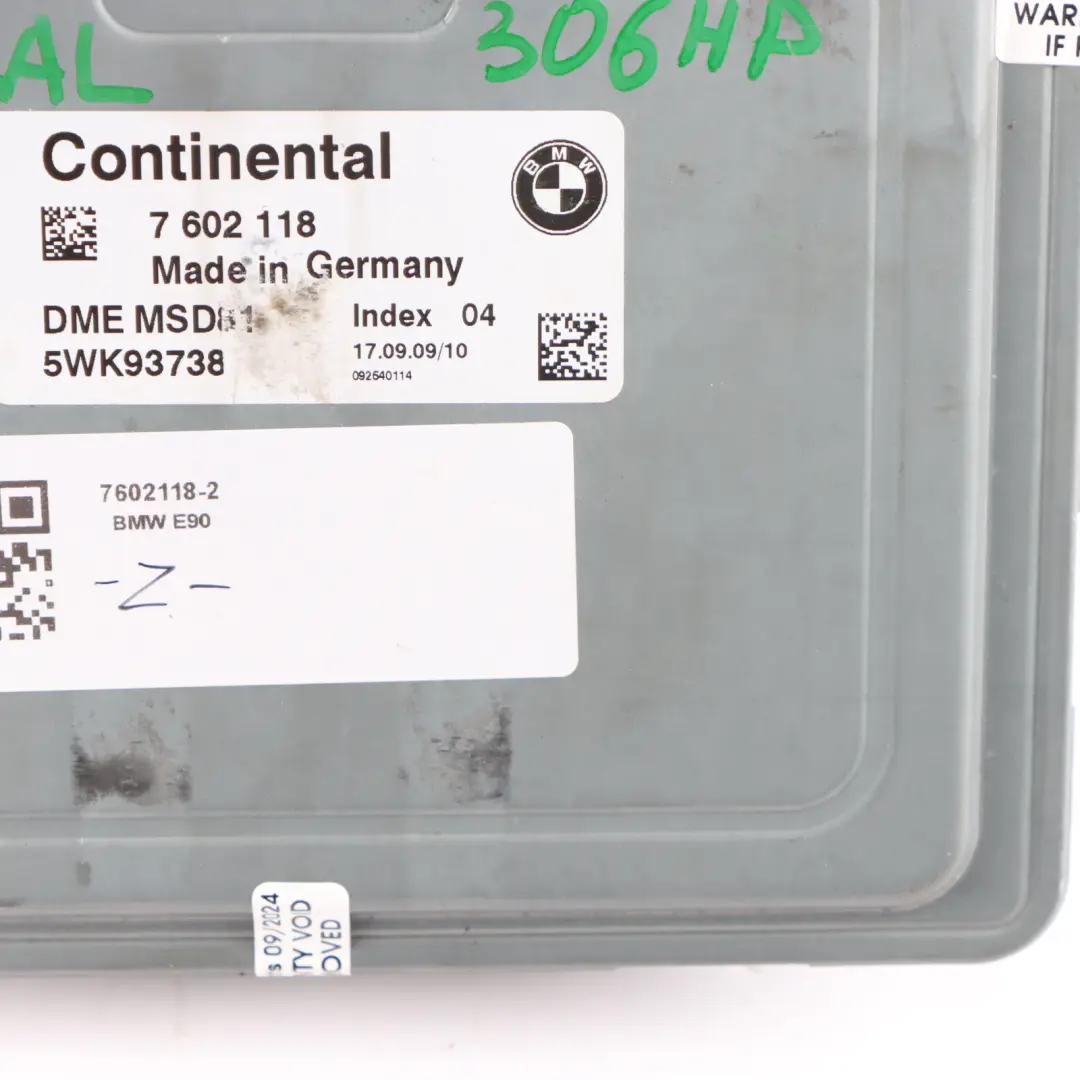 BMW E60 LCI E90 E91 335i 535i N54B30A ECU Kit DME CAS3 Key 7602118 Dual Clutch