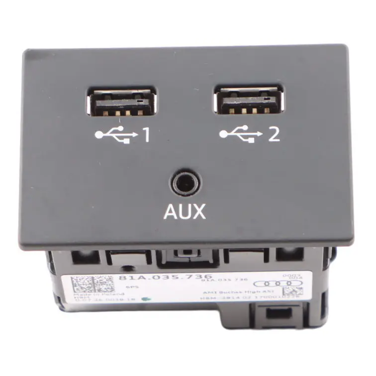 Audi A3 8V USB AUX Buchse Stecker Eingang Stecker Media Port Panel 81A035736