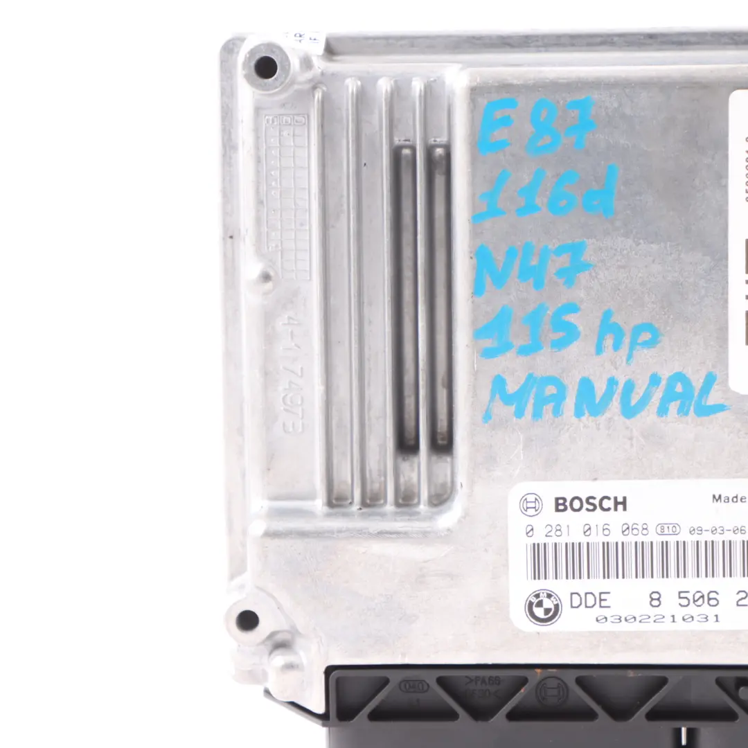 BMW E81 E87 LCI E90 N47 115HP Diesel Engine Control Unit ECU DDE 8506281 Manual