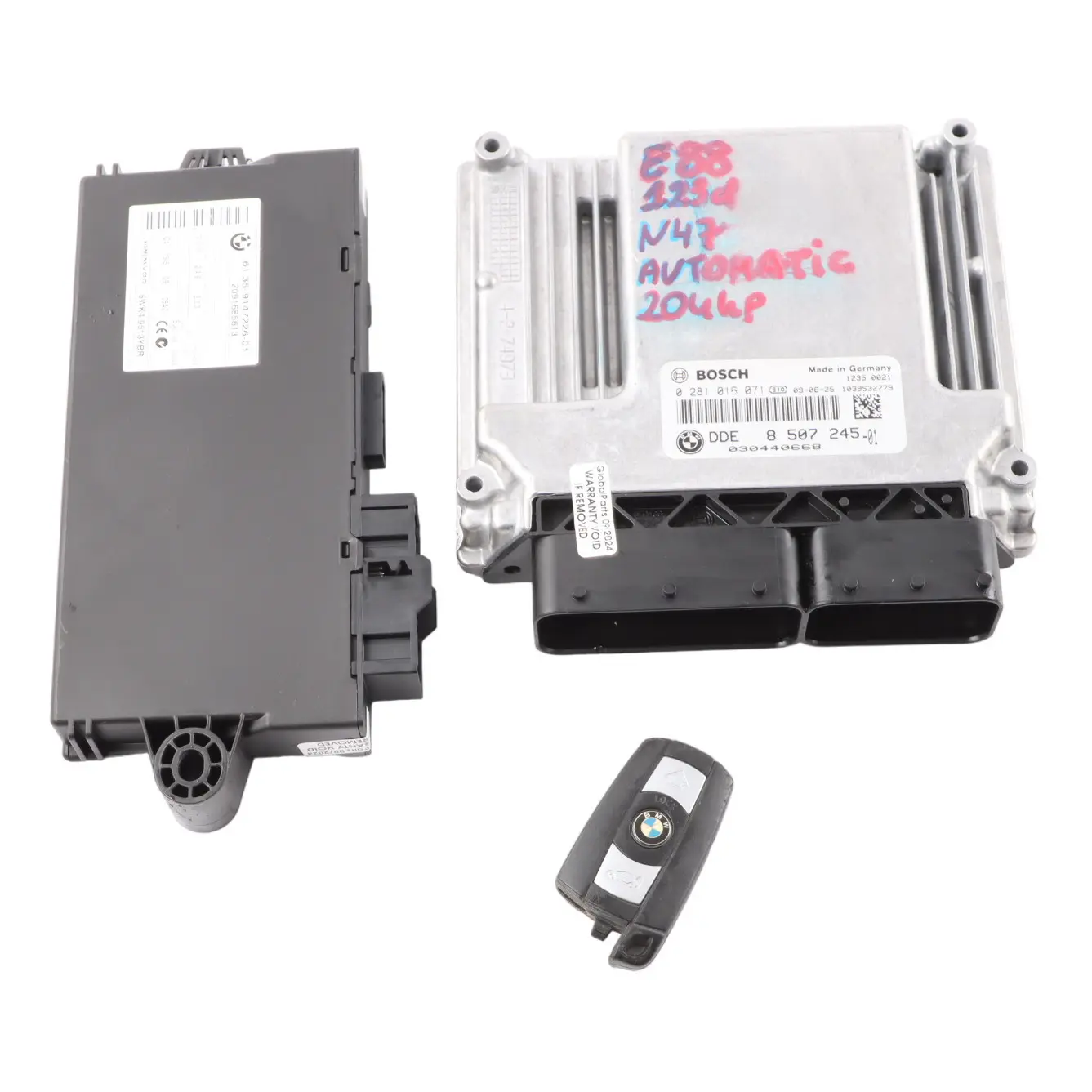 BMW E81 E82 E87 LCI E88 123d 204HP N47S ECU Kit DDE 8507245 CAS3 Key Automatic