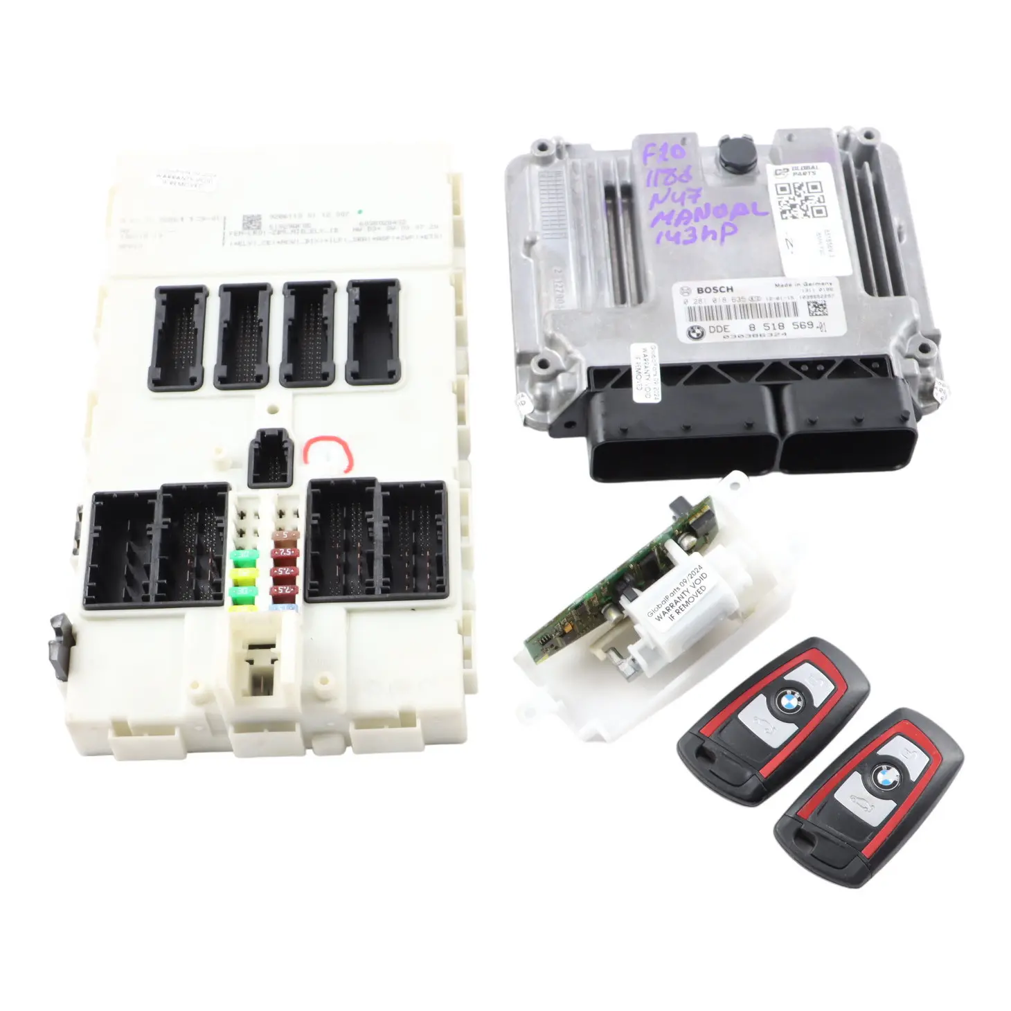 BMW F20 F21 F30 F31 118d 318d N47N ECU Kit DDE 8518569 Keys + FEM Manual