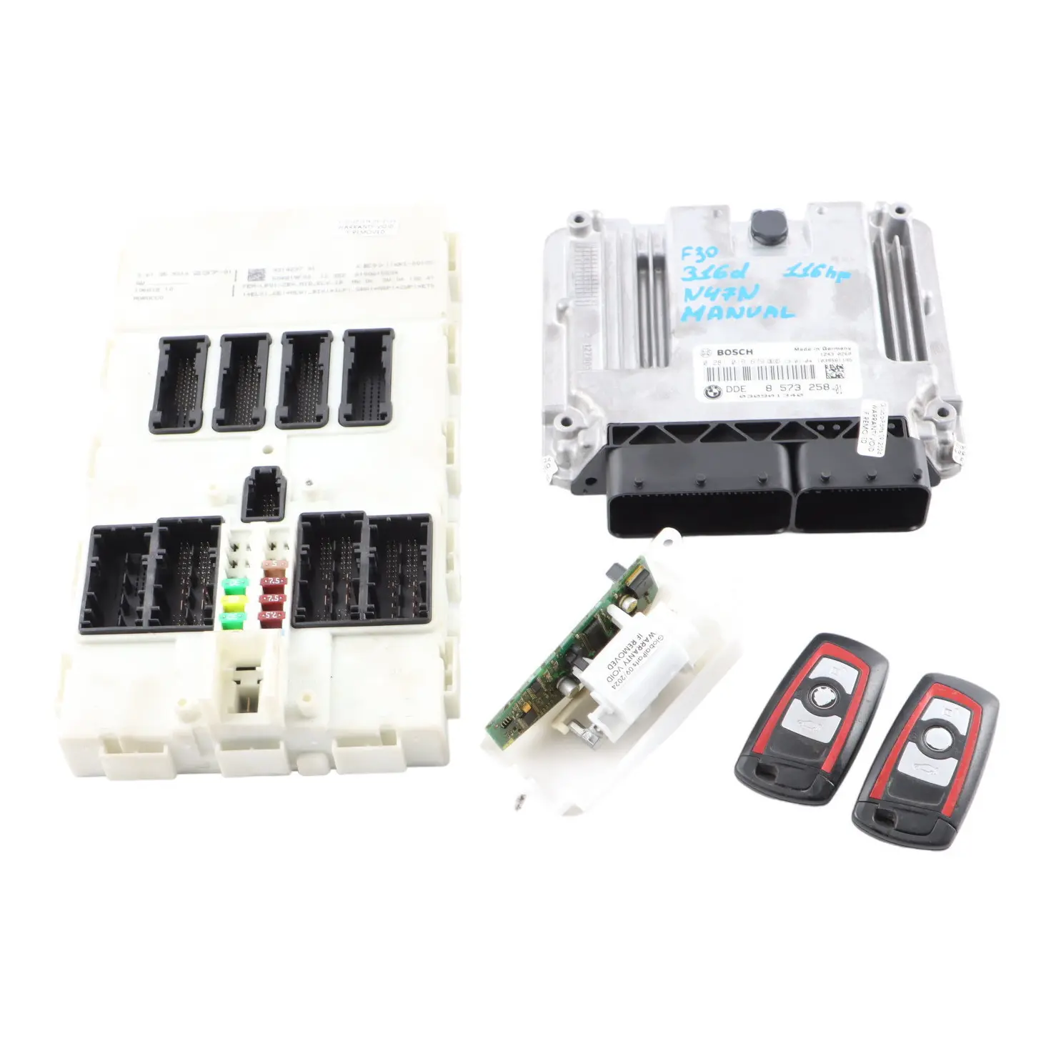 BMW F30 316d N47N 116HP ECU Kit DDE 8573258 + Keys + FEM Manual