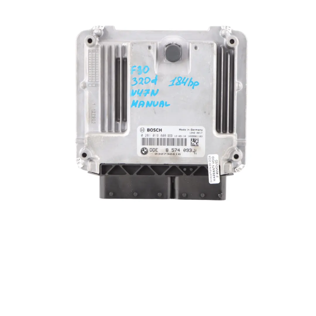 BMW F20 F30 120d 320d 184HP N47N Engine ECU Kit DDE 8574093 FEM Key Lock Manual