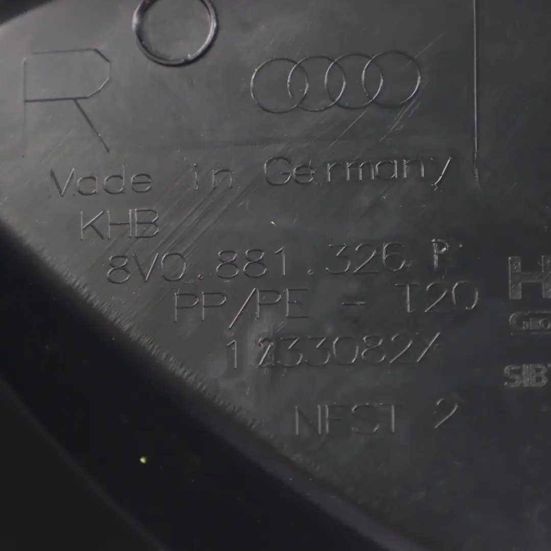 Audi A3 8V Innere Sitzverkleidung Schalterabdeckung Vorne Rechts 8V0881326P