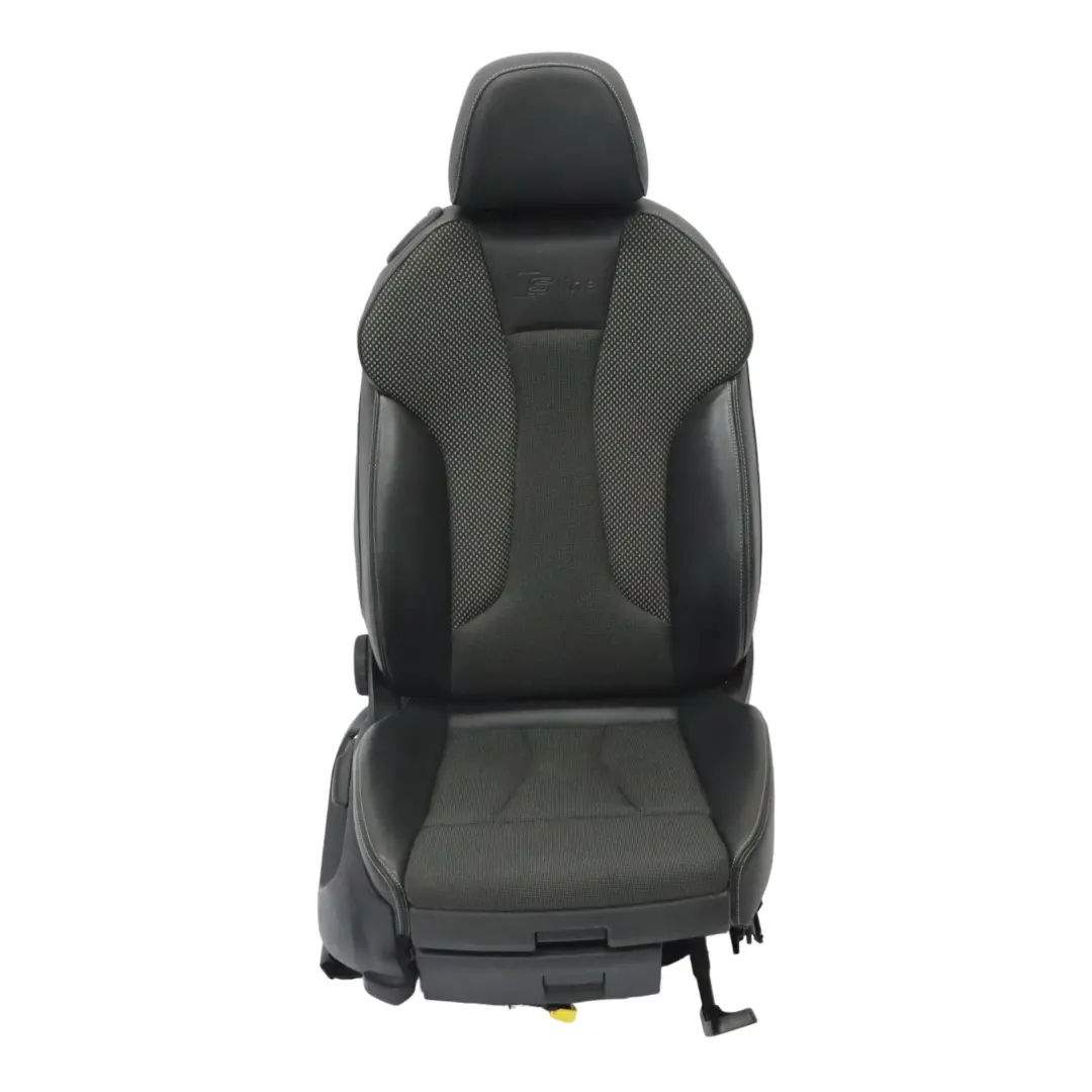 Audi A3 8V Asiento Delantero Derecho 3 Puertas S Line Medio Cuero Negro Plata