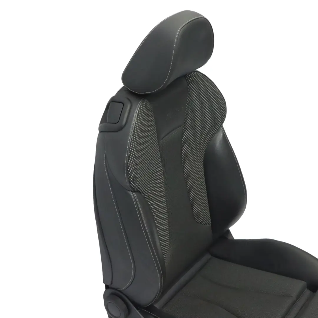 Audi A3 8V Asiento Delantero Derecho 3 Puertas S Line Medio Cuero Negro Plata